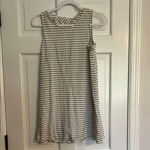 J. Crew Black and White Sleeveless A-Line Midi Dress